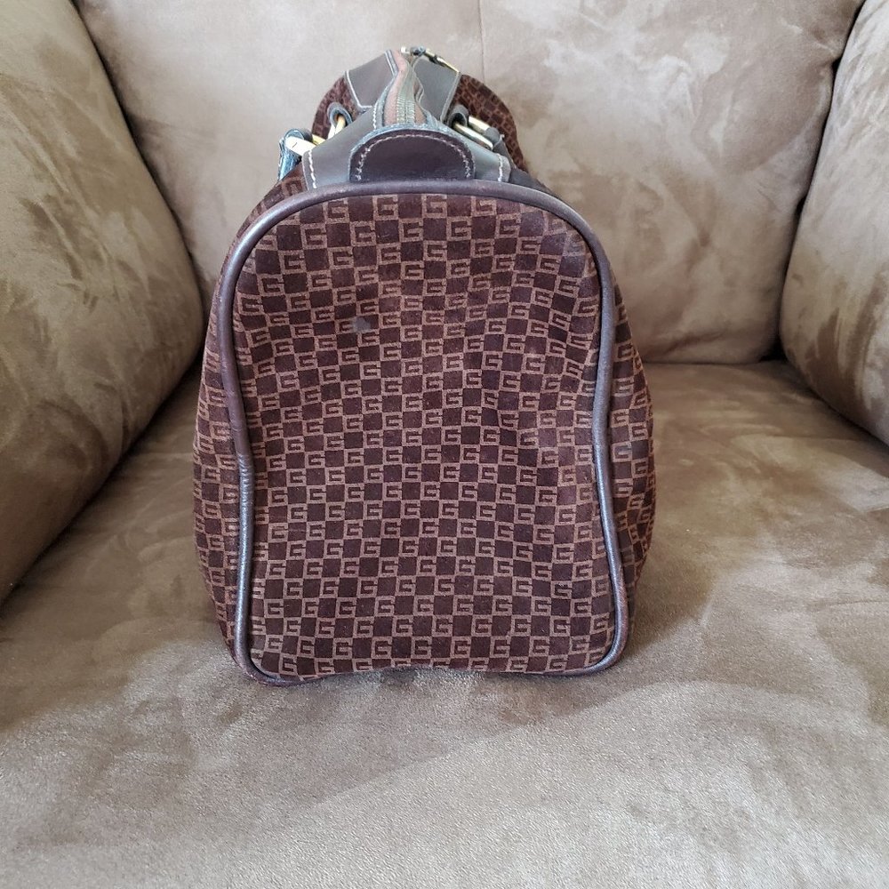 Authentic Vintage Gucci Boston Handbag Brown Suede - Picture 7 of 15